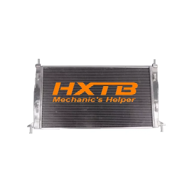 Aluminium radiator for Mazda 3 1.6L Manual Transmission engine, featuring a sleek metal finish and efficient cooling fins