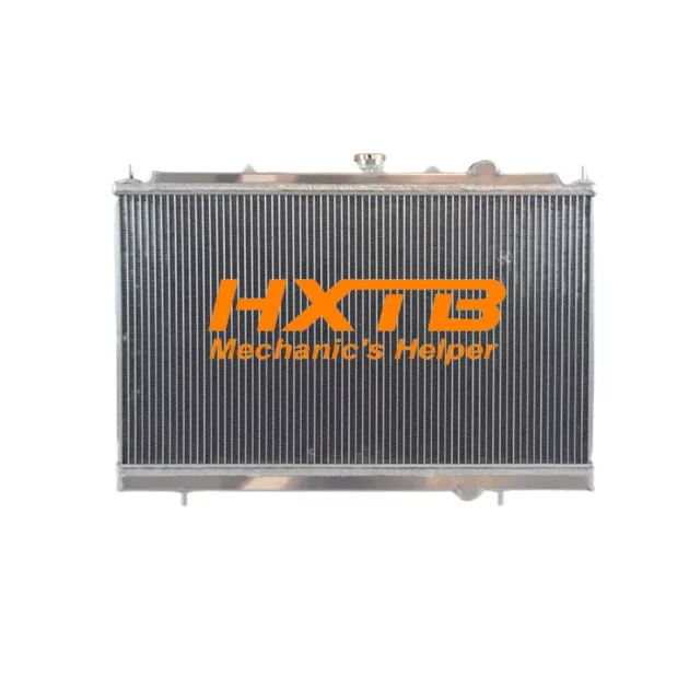 Upgraded aluminum radiator for Mitsubishi Lancer (1996-2002), designed to enhance engine cooling and prevent overheating