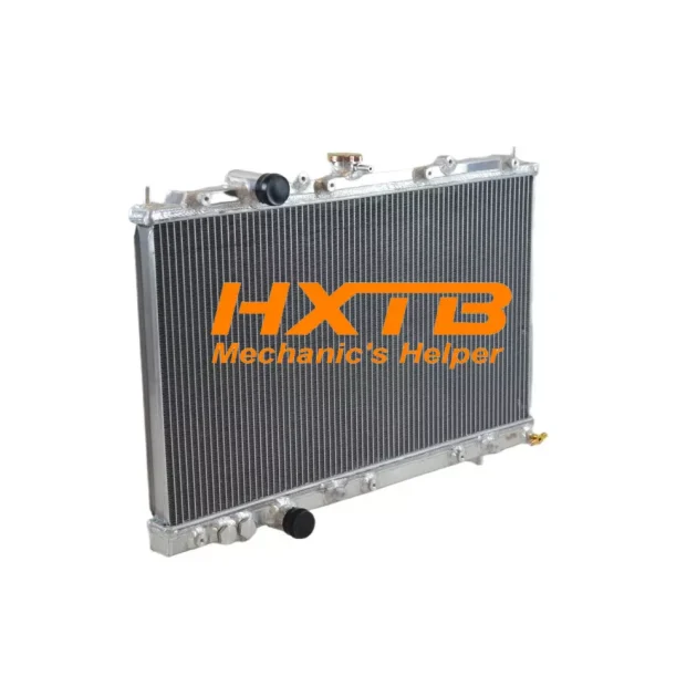 Aluminum radiator for Mitsubishi Lancer 1996-2002 (CK2, CK4, CK5), featuring a lightweight design for improved cooling efficiency