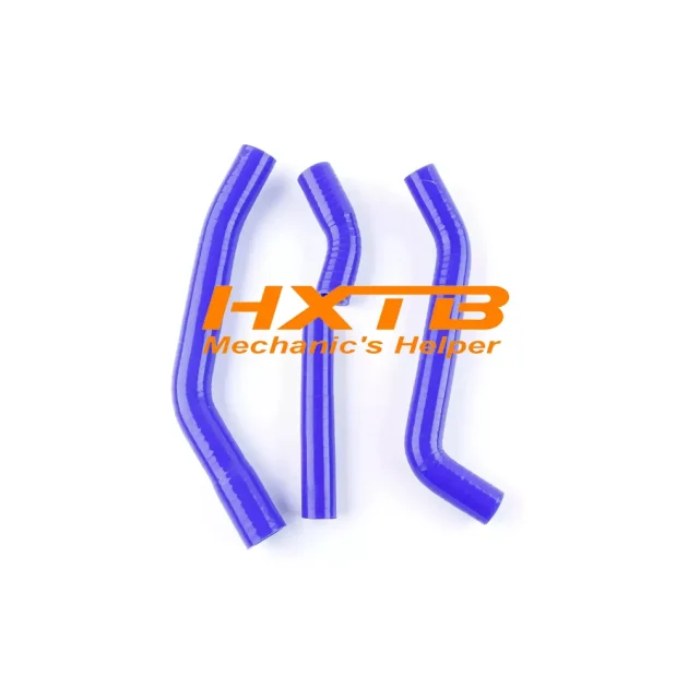 Upgraded blue silicone cooling hoses for Yamaha YZ450F (2010-2013) - better durability than stock rubber hoses