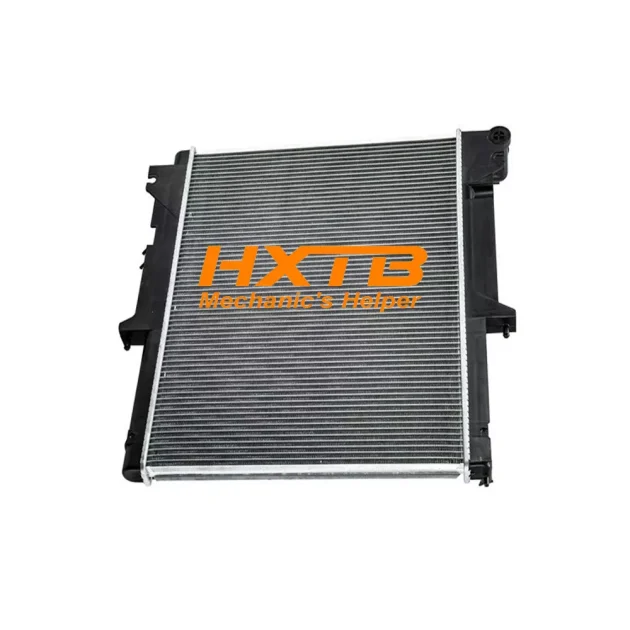 Replacement radiator with black plastic end tanks and aluminum core, compatible with 2005-2014 Mitsubishi Triton ML 2.4L petrol automatic