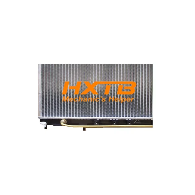 OEM-style radiator with aluminum heat-exchange core and black plastic tanks for 1992-1996 Mitsubishi Lancer Evolution automatic transmission