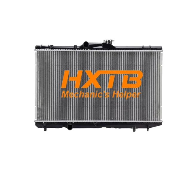 Aftermarket aluminum/plastic radiator compatible with manual transmission Toyota Corolla AE100-111