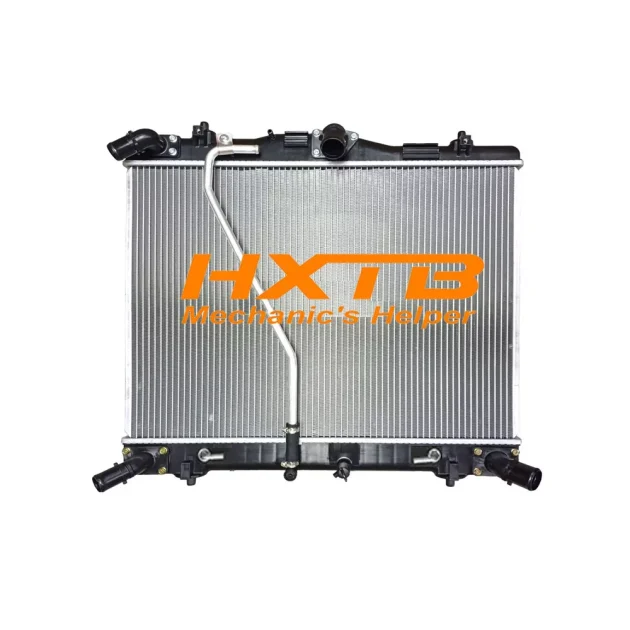 Aluminum core radiator with plastic tanks for Toyota Commuter Diesel AT, featuring dual inlet/outlet ports