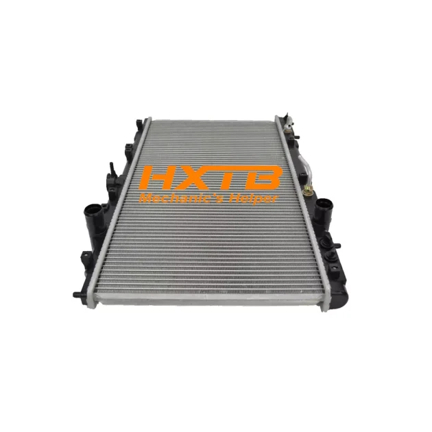 Replacement radiator for Mitsubishi Lancer CK2, CK4, CK5 (1996-2002) with aluminum cooling fins and reinforced plastic side tanks