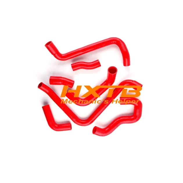 RED silicone cooling hose kit compatible with 1993-1996 Lotus Esprit S4/S4s 2.2L Turbo (910S). Reinforced design for better heat and pressure resistance