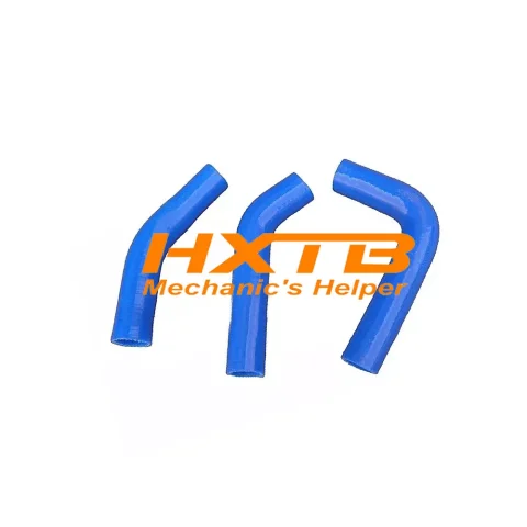 High-performance blue silicone radiator hose kit for Yamaha RD250 RD350 LC models (4L0 4L1) - improved cooling system