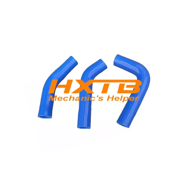 High-performance blue silicone radiator hose kit for Yamaha RD250 RD350 LC models (4L0 4L1) - improved cooling system