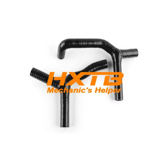 High-quality BLACK silicone coolant hoses replacement kit for KTM 85 SX 2003-2008 - leak-resistant and flexible