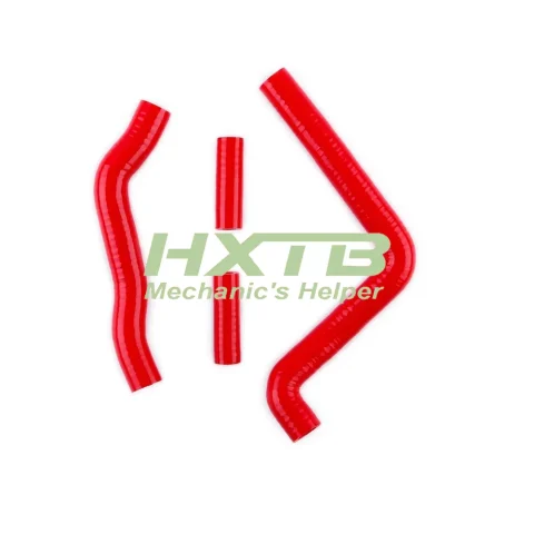 RED silicone hoses for Kawasaki KX250 2T (2005-2007) – durable, heat-resistant radiator hose set