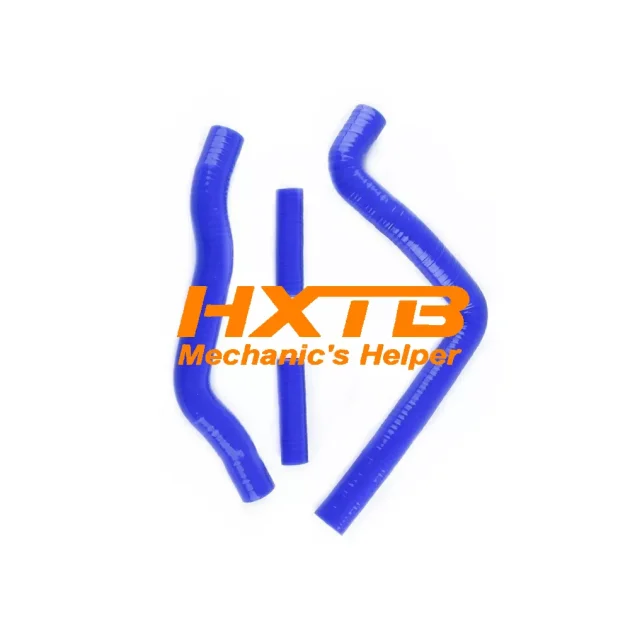 Kawasaki KX250 2-stroke silicone hose kit (2005-2006-2007) – vibrant blue, reinforced radiator cooling hoses