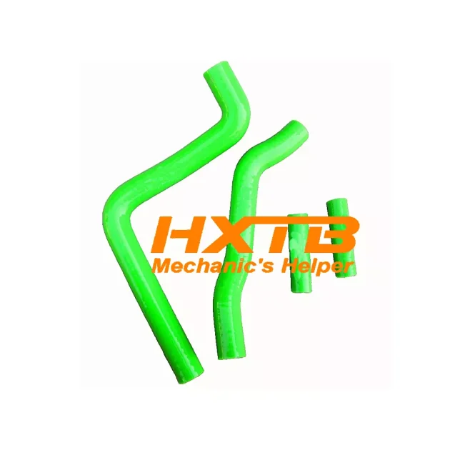 GREEN silicone radiator hose kit for Kawasaki KX250 2-stroke (2005-2007) – high-performance cooling upgrade