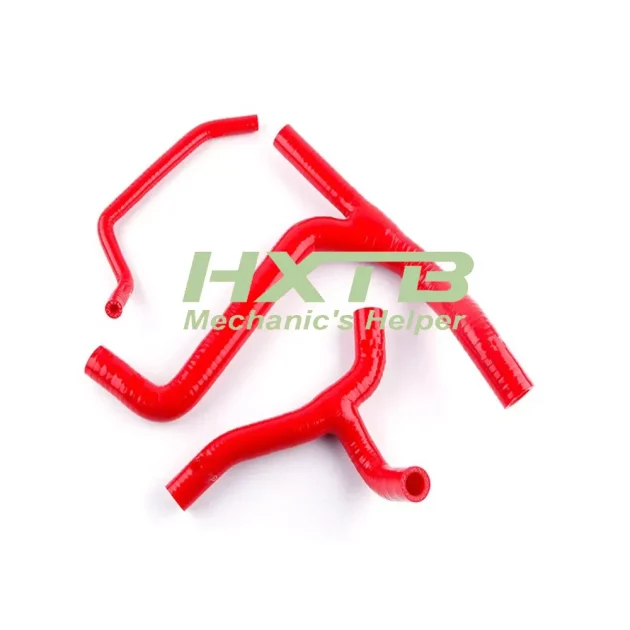 High-performance RED silicone Y-hose kit for Kawasaki KX450F (2009-2014) - Durable radiator coolant hoses for off-road bikes