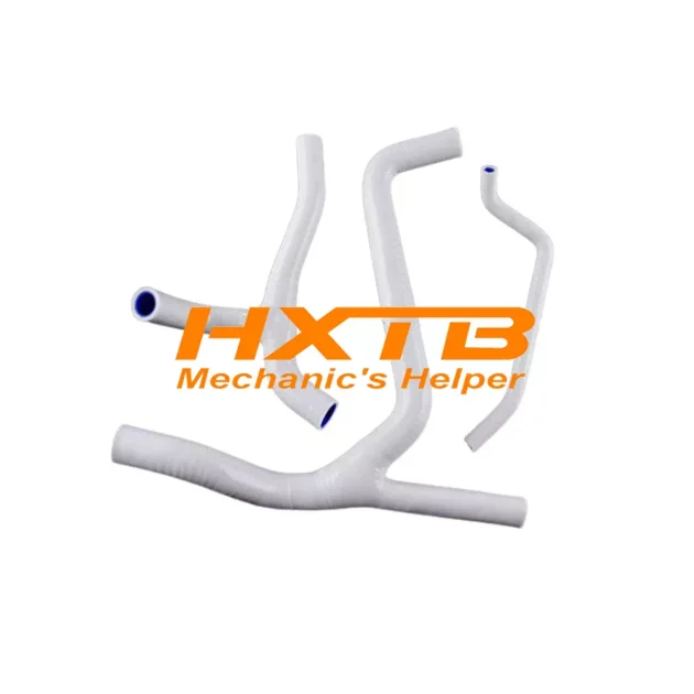 Upgrade radiator hoses for KX450F (2009-2014) - Reinforced WHITE silicone Y-hose kit for better heat resistance & flow