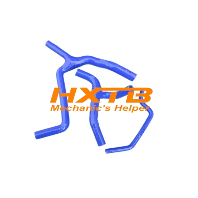 Aftermarket blue silicone coolant hose set for Kawasaki KX450F (2009-2014) - Y-hose design for enhanced engine cooling