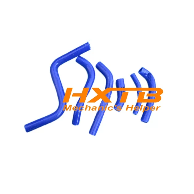 Reinforced blue silicone radiator hoses for Suzuki RMZ250 2013-2015, designed for off-road durability