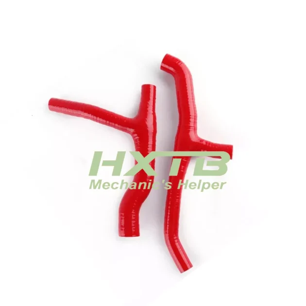 Heavy-duty RED silicone coolant hose set for 2000-2002 Suzuki DRZ400E – resistant to cracking and leaks