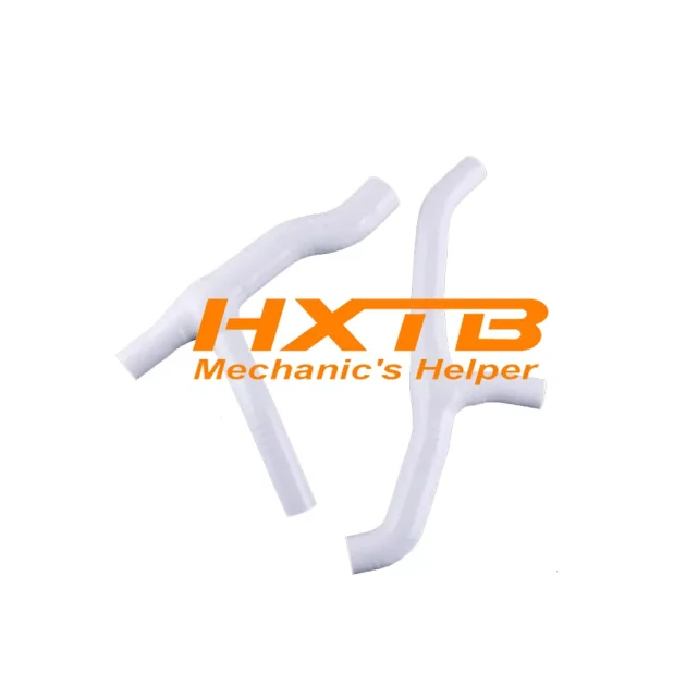 Replacement WHITE silicone radiator hose set designed specifically for Suzuki DRZ400E models from 2000 to 2002