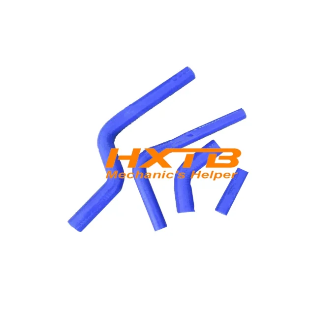 High-performance blue silicone radiator hose for Kawasaki KX250F & Suzuki RMZ250 (2004), durable and heat-resistant